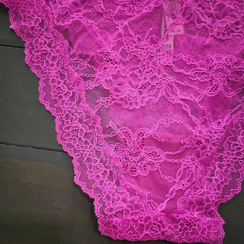 Victoria's Secret Dream Angels Pink Allure Shine Cheekini Panty Size XL